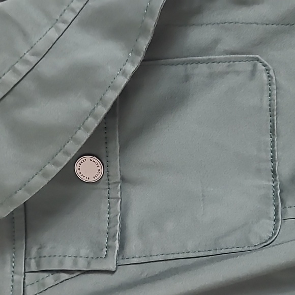 White House Black Market size 8 short trench jacket army green - Picture 2 of 8